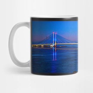 Indian River Bridge Twilight Panorama Expressionism Mug